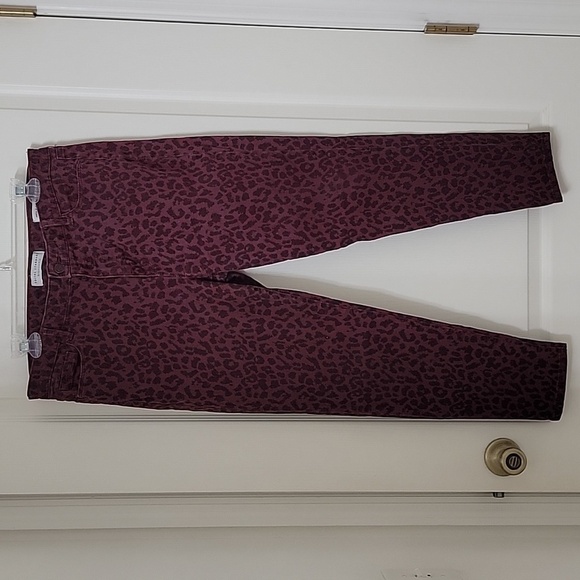 Social Standard by Sanctuary Ankle Skinny, Size 14, Burgundy & Black Leopard - Picture 1 of 14